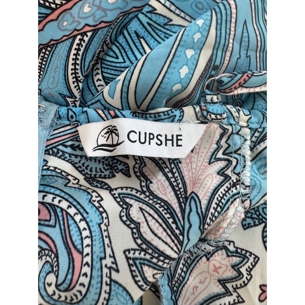 Cupshe | Rushing Waves Blue Paisley Maxi Dress Summer Resort Vacation - Picture 5 of 5